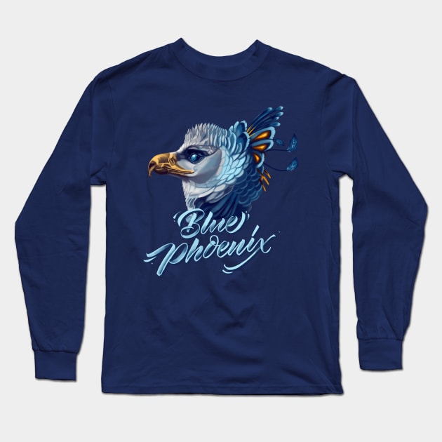 Blue phoenix Long Sleeve T-Shirt by Yana Graffox